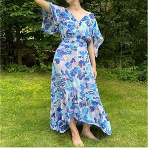 Anthropologie Abel The Label High-low Maxi Dress Tropical Violet Size Small